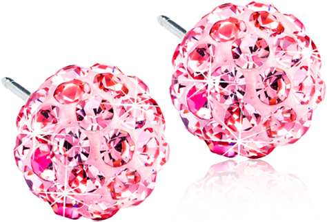 Blomdahl Natural Titanium Crystal Ball Light Rose 6mm