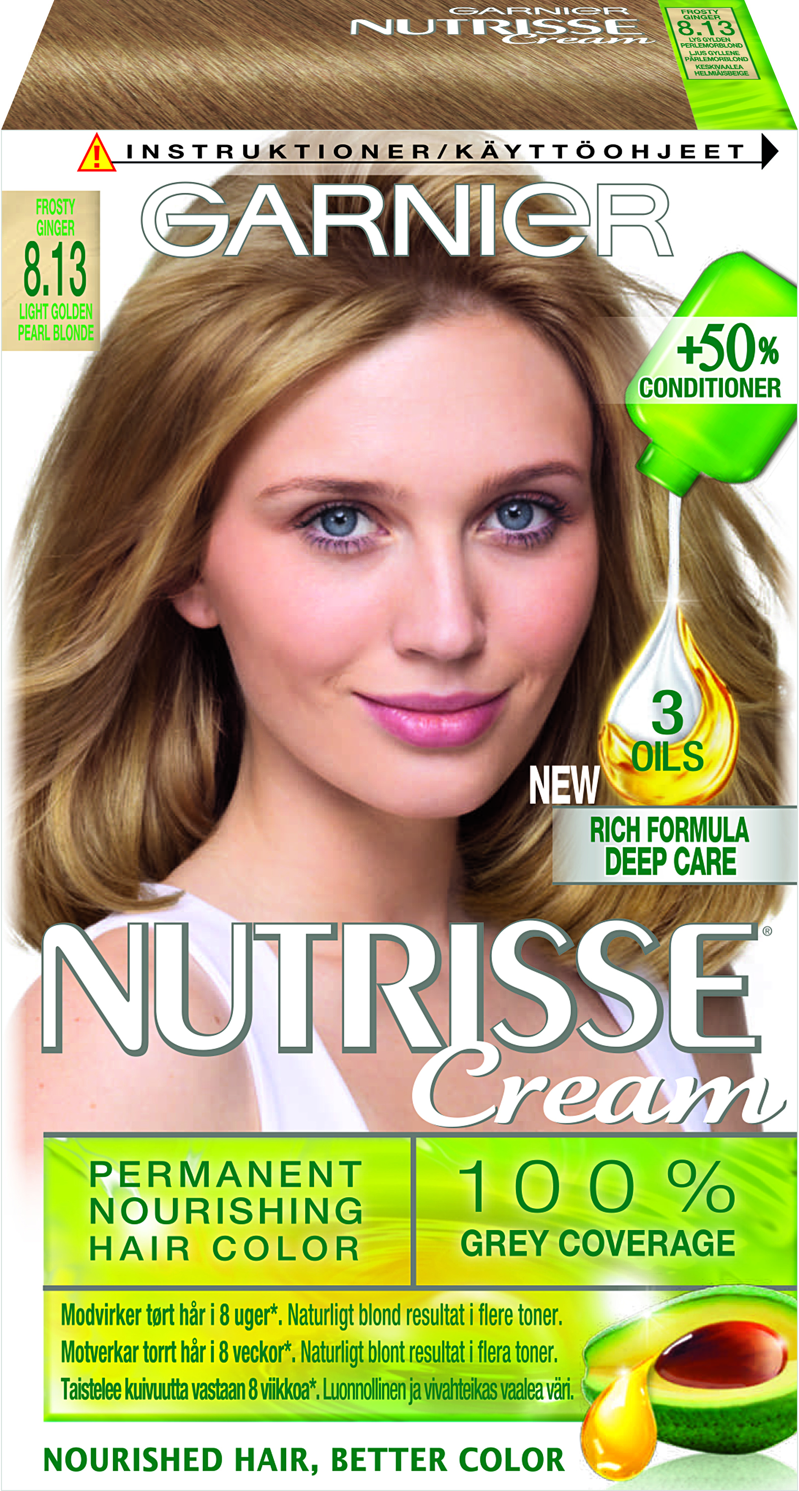 Garnier Nutrisse Cream 8.13 Light Golden Pearl Blond
