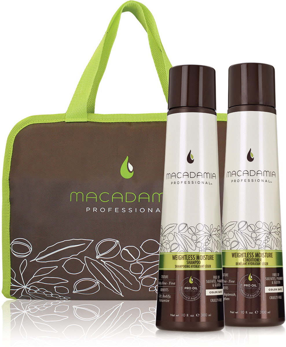 Macadamia Weightless Shampoo + Balsam Travel Bag