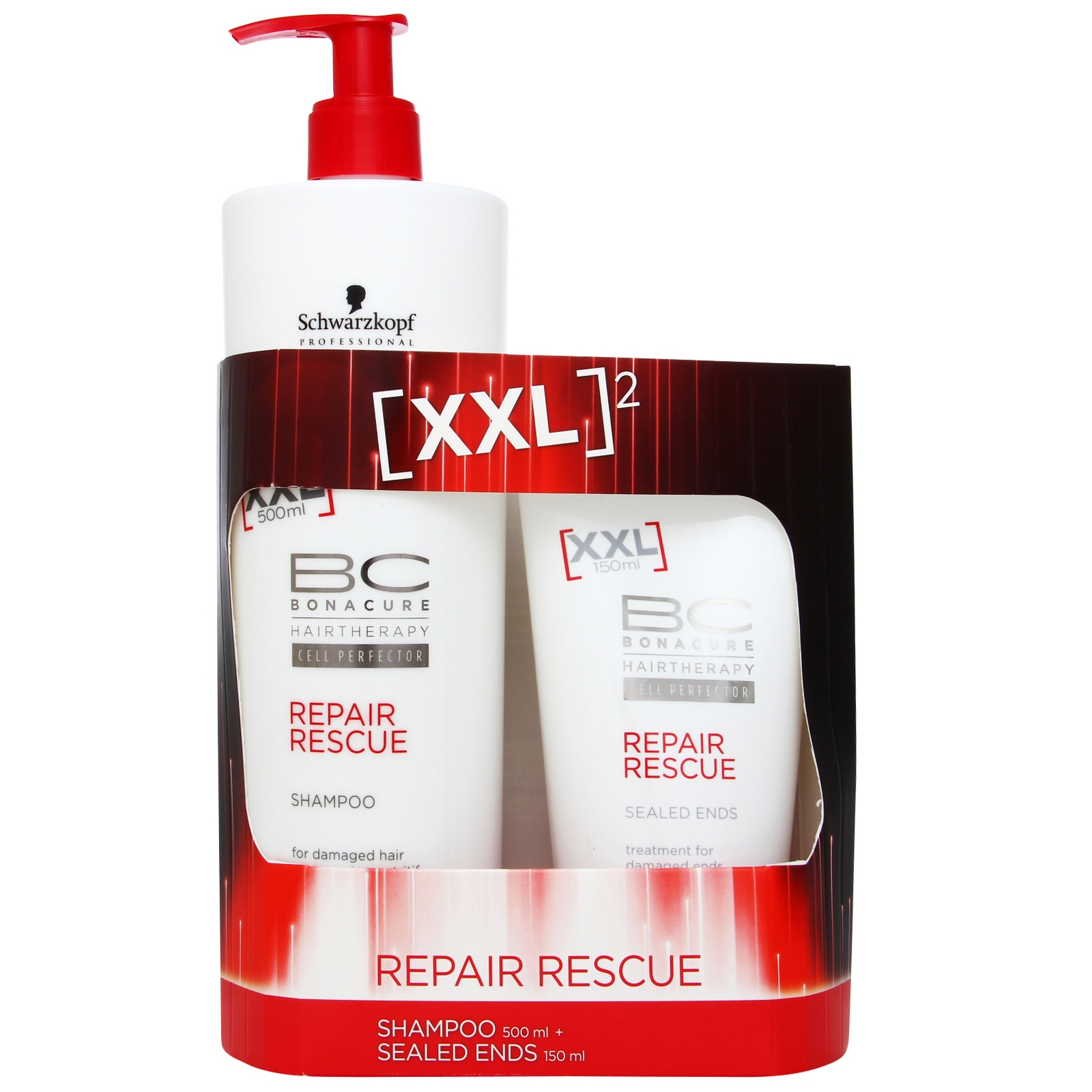 Schwarzkopf Bona Cure Repair Rescue XXL Duo Shampoo + Seal Ends