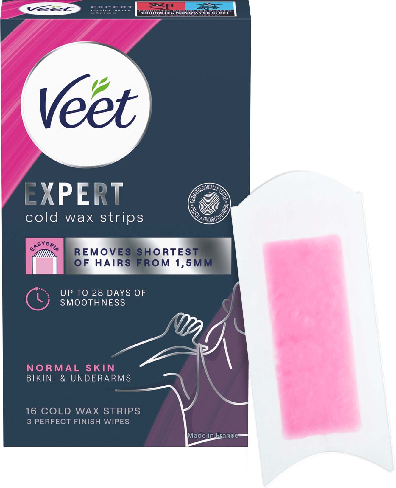 Veet EasyGrip Ready-to-use Wax Strips Bikini & Under Armar Normal