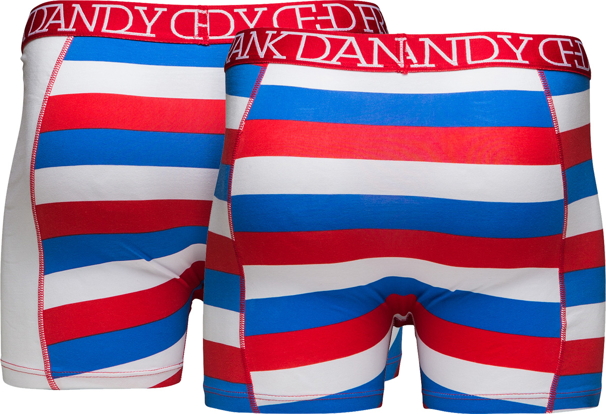 Frank Dandy 2-pack Honest Al Blk/Stripe Boxer Red XL