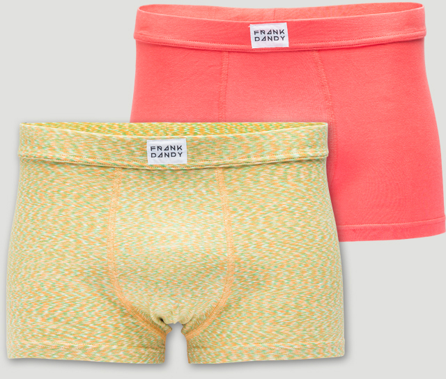 Frank Dandy Bamboo Trunk Hot Coral/Space Flourite Green 2-Pack M