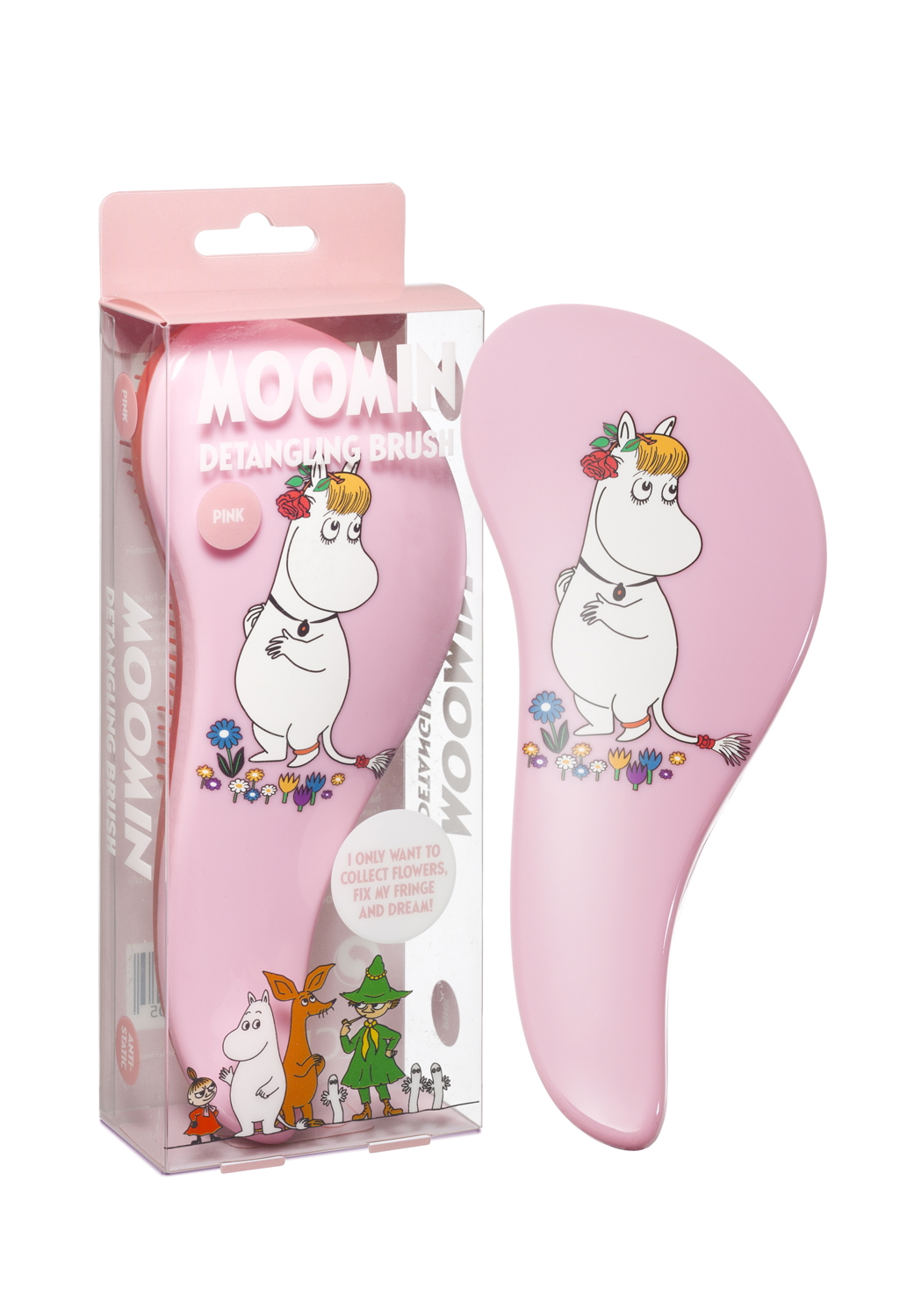 RICH Moomin Detangling Brush Pink