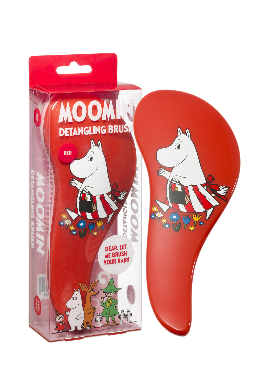RICH Moomin Detangling Brush Red Muminmamma
