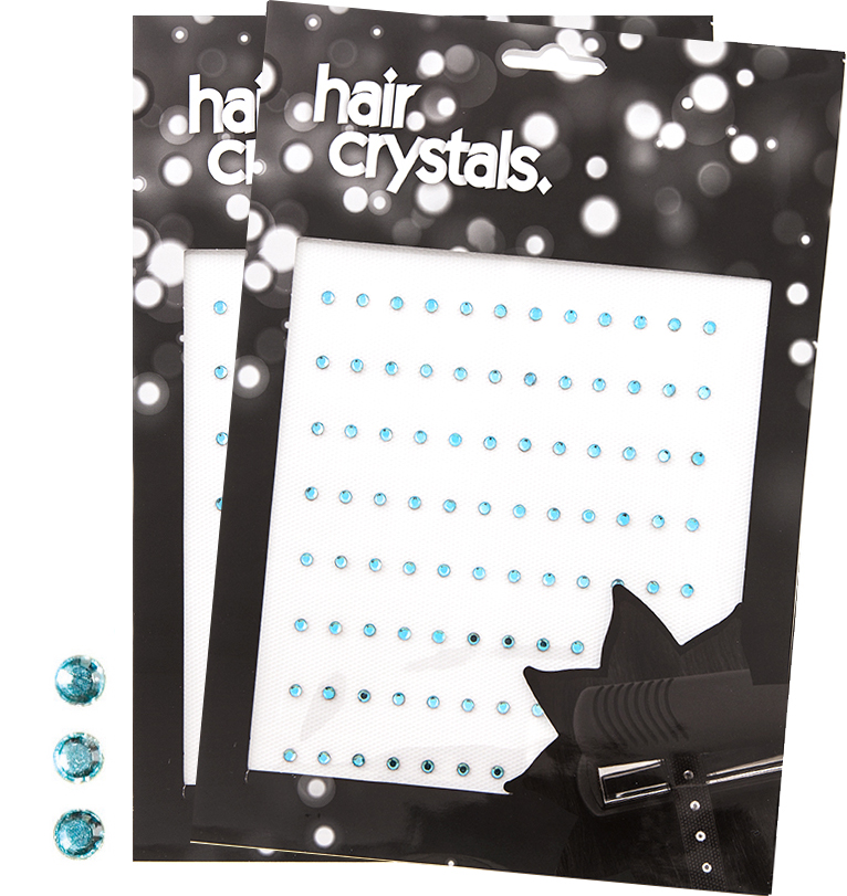 Hair Crystals 96st Aqua