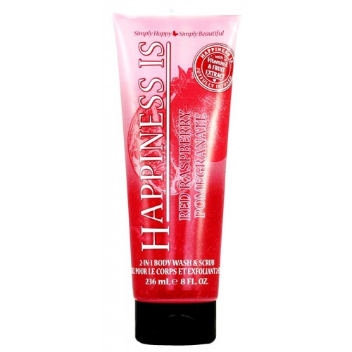 Happiness Is Red Raspberry Pomegranate 2in1 Body Wash & Scrub