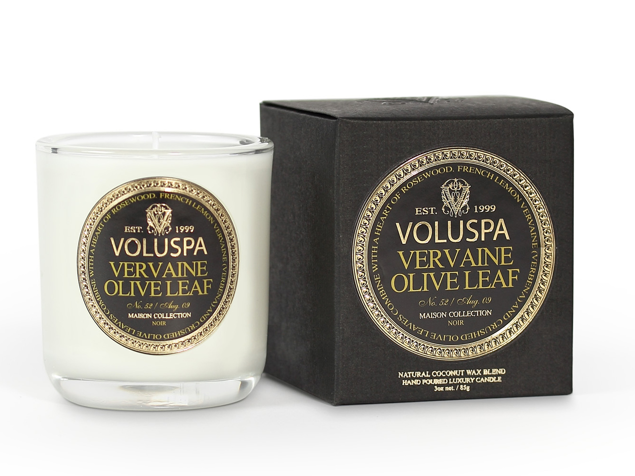 Voluspa Maison Noir Classic Candle Vervaine Olive Leaf Votive