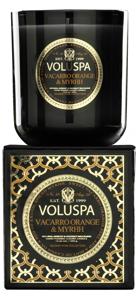 Voluspa Maison Noir Classic Candle Vacarro Orange & Myrhh