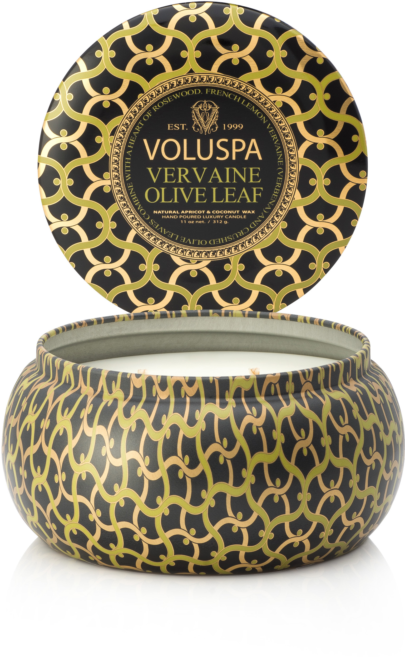 Voluspa 2-Wick Maison Metallo Candle Vervaine Olive Leaf
