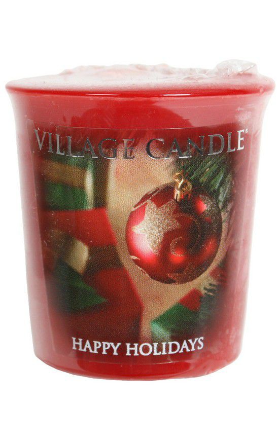 Village Candle Happy Holidays Votive