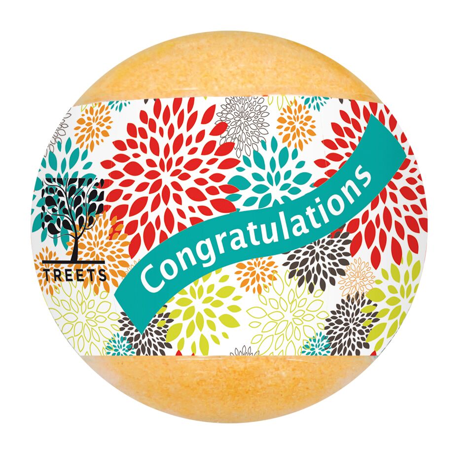 Treets Bath Ball With A Message Congratulations