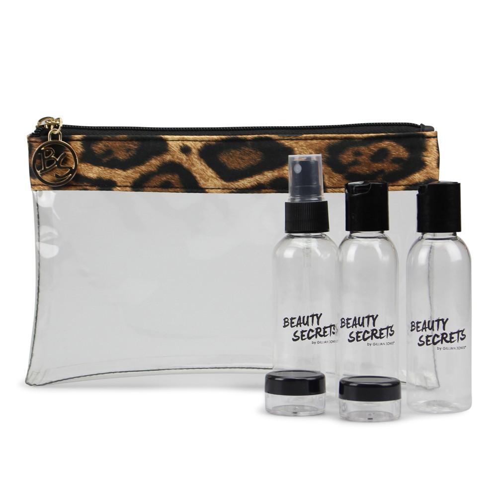 Gillian Jones Beauty Check-In Bag With Bottles Leopard