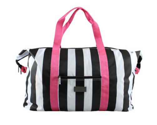 Gillian Jones Travel Bag With Stripes Svart