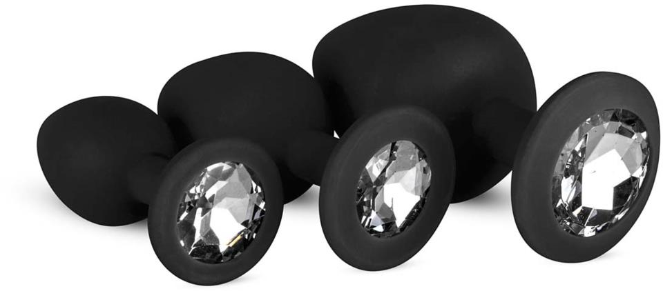 EasyToys Butt Plug Set with Diamonds - 3 Pieces