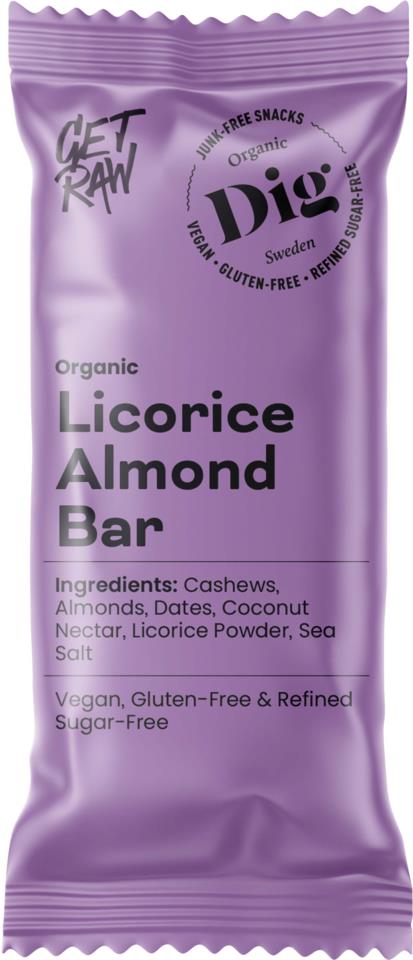 DIG GET RAW Organic Licorice Almond Bar 42g