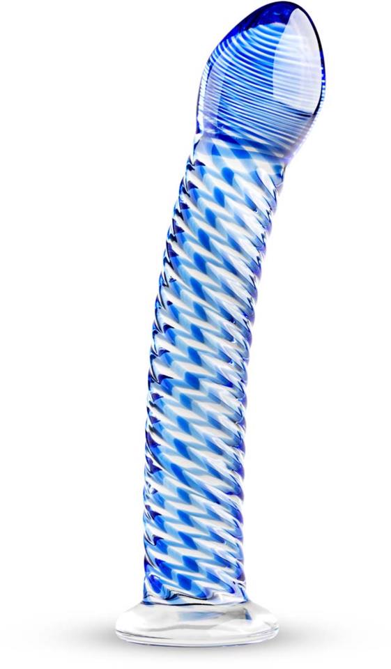 Gläs Blue Swirl Textured Sensual Glass Dildo