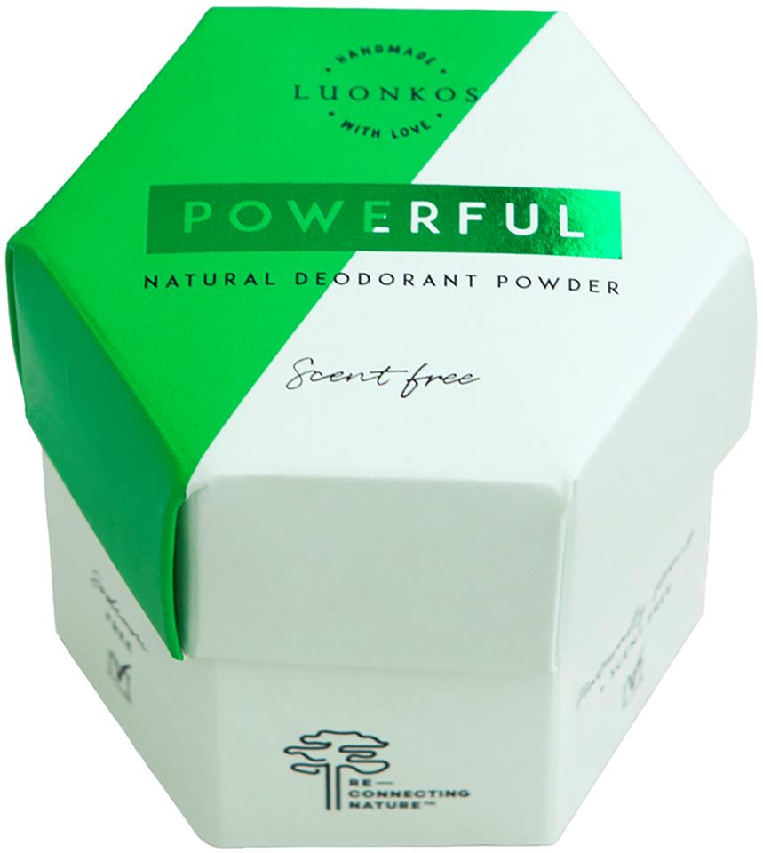Luonkos Powerful Natural Deodorant Powder Scent-Free Forest