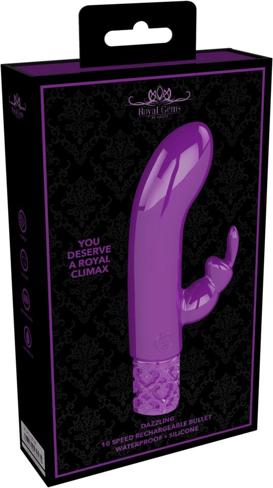 Shots Royal Gems Dazzling Rechargeable Silicone Bullet Purple