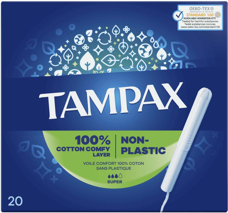 Tampax Super Tampons With Cardboard Applicator 20 Count